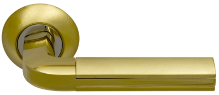 Ручка дверная на круглой накладке SILLUR 96 S.GOLD/P.GOLD